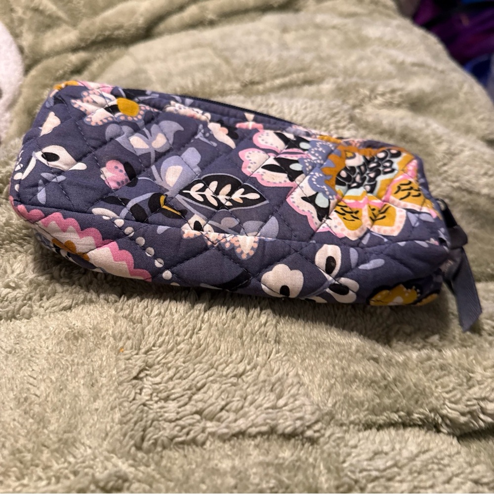 Vera Bradley Floral Accessory Pouch - Blue and Yellow